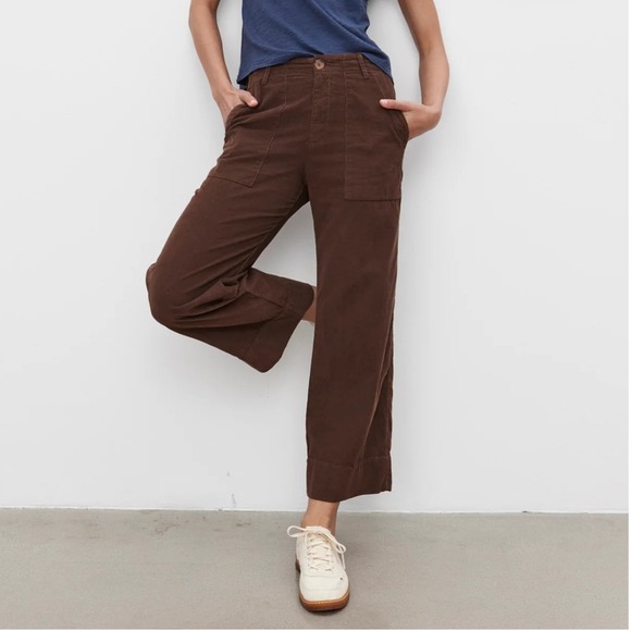 NWT Velvet Graham and Spencer Vera Corduroy Pant in Bark Brown Size 0 - Picture 1 of 11